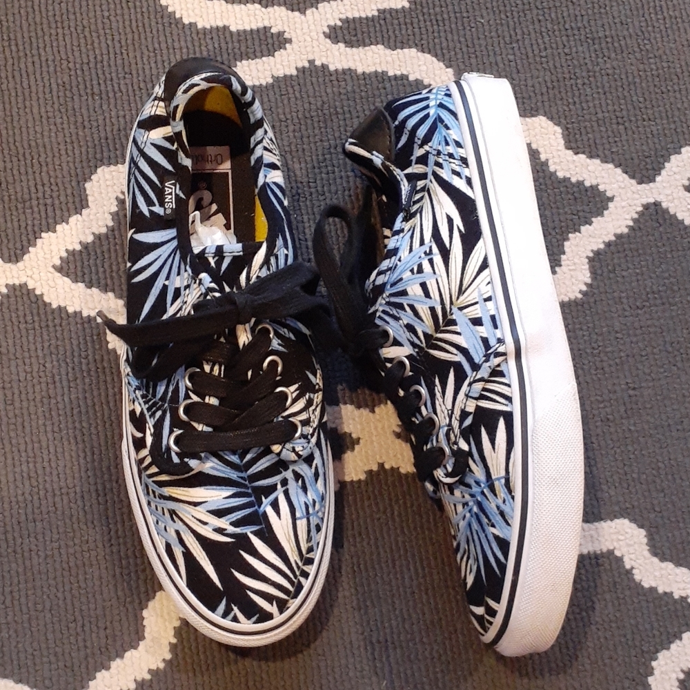 Vans Tropical Ortholite Blue & Black Sneakers 8.5